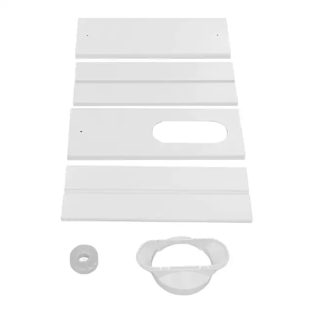 Kit ventilatie pentru fereastra aer conditionat, panou de etansare universal, compatibil cu furtun O130 mm (5.1 in), reglabil 43-140 cm, PVC/ABS, Alb, 1 set