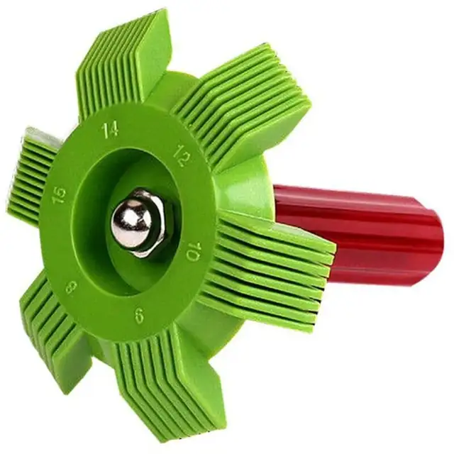 Set 2 piese perie si pieptene curatare condensator aer conditionat, verde inox, 14x2.5x2.1cm