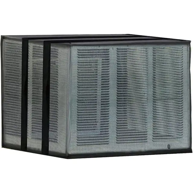 Husa de aer conditionat pentru ferestre exterioare, husa de protectie anti-praf din plasa neagra pentru aparate de aer conditionat, husa de protectie pentru toate anotimpurile