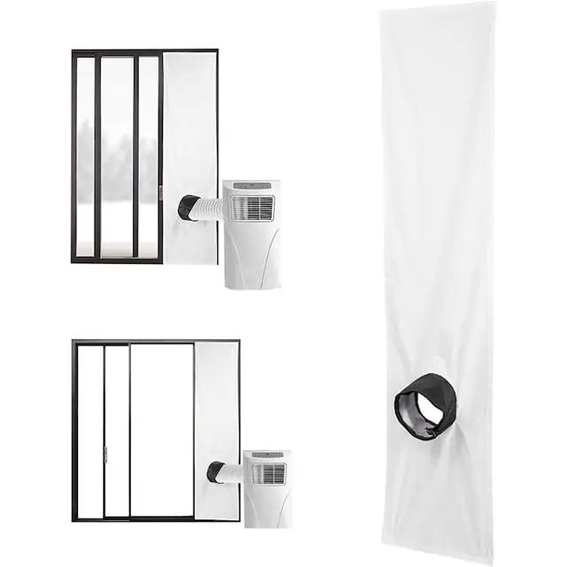Kit fereastra aer conditionat 2m, etansare fereastra aer conditionat portabil, banda de fixare impermeabila reglabila, kit universal mobil aer conditionat fereastra
