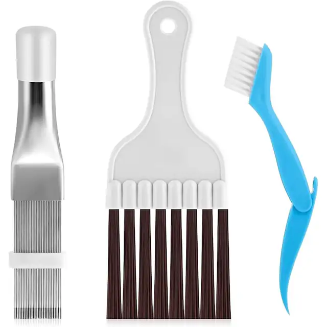 Set de 3 perii de curatare a condensatorului de aer conditionat, pieptene pentru aer conditionat, perie pentru aer conditionat, pieptene pentru condensator pentru aer conditionat, pentru bobine de condensator de frigider