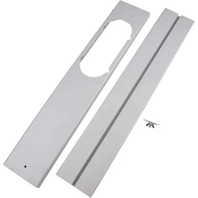 Set de 2 deflectoare mobile reglabile din PVC pentru aer conditionat, kit glisant reglabil pentru geamuri, pentru diverse modele de aparate de aer conditionat