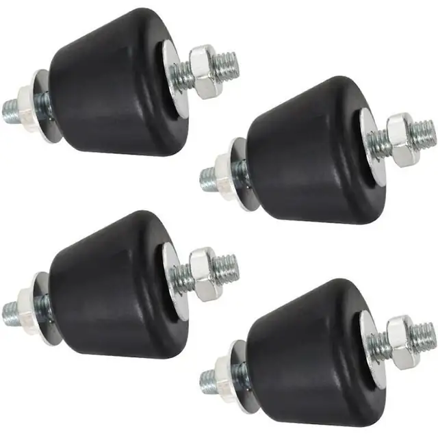 Set 4 picioruse antivibratii pentru aer conditionat, cauciuc si otel galvanizat, rezistente la rugina, 500 kg, M8