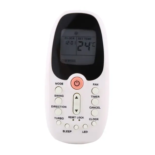 Telecomanda aer conditionat ergonomic, functii multiple, alimentare AAA, compatibila, negru