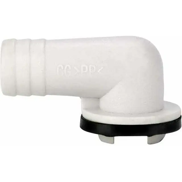 Conector furtun scurgere aparat aer conditionat, unghiular, ABS, 19mm