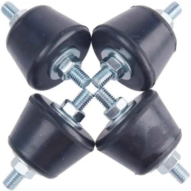 Silentblock amortizor conic pentru aer conditionat set 4 piese, negru, 40x30x59mm