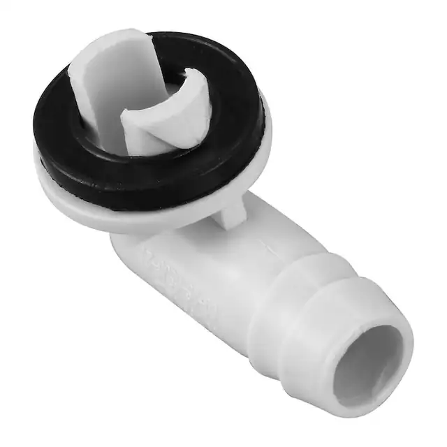 Conector furtun scurgere aer conditionat, cot, alb-gri, 15x45mm