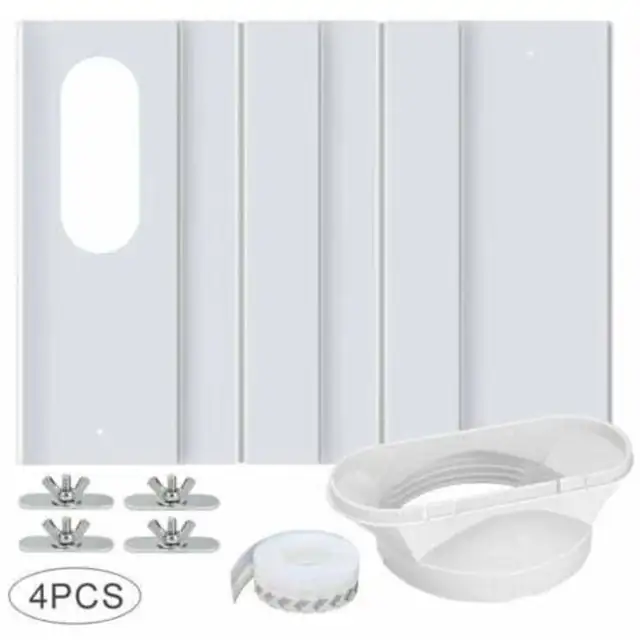 Kit fereastra pentru aparat aer conditionat portabil, panou PVC alb, reglabil 43x140cm