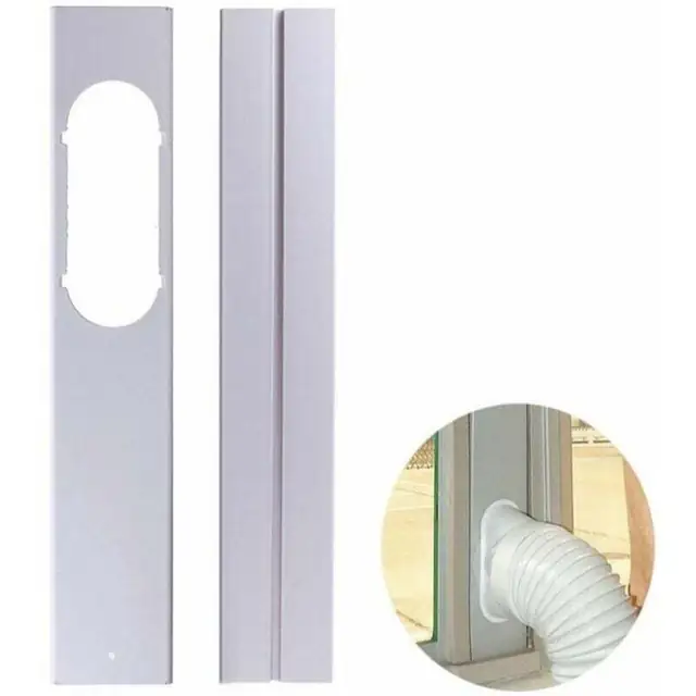 Placa etansare reglabila pentru aer conditionat portabil, PVC, 55x10cm, alb, set 2 piese