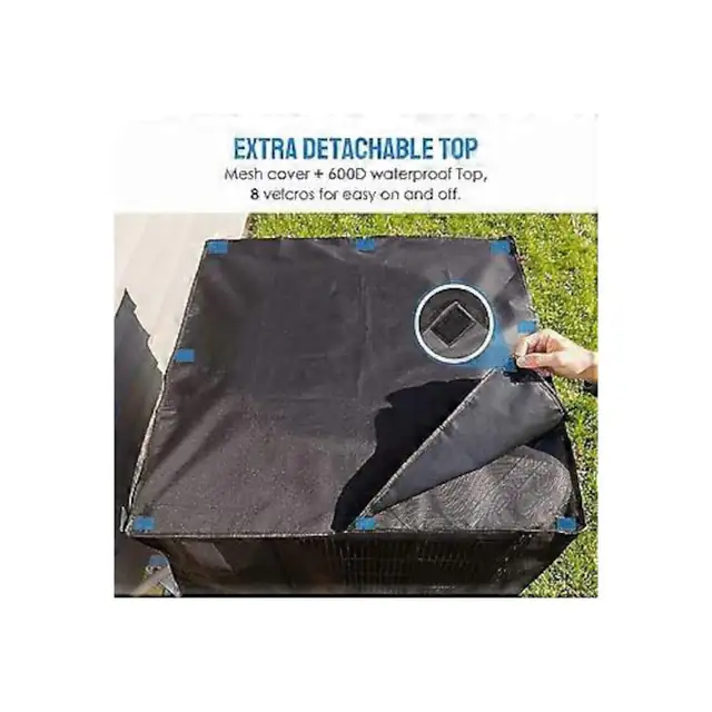Husa protectie aparat aer conditionat, negru, 32x32x36 inch, material Oxford impermeabil si plasa respirabila