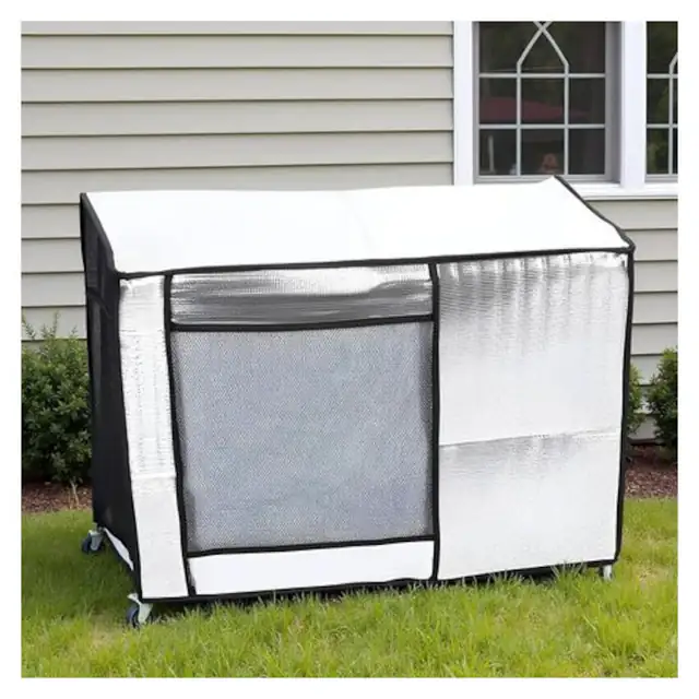 Husa protectie aer conditionat exterior, impermeabila, argintiu, 75x26x57cm