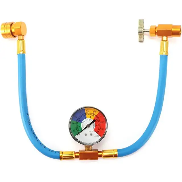 Furtun de incarcare din cauciuc R134A pentru aer conditionat auto, Kit de reincarcare furtun de incarcare agent frigorific aer conditionat, Furtun de reincarcare cu manometru pentru aer conditionat auto