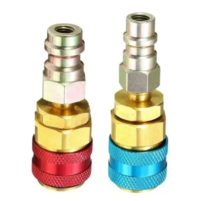 Adaptor cuplare rapida aer conditionat, rosu albastru, 14x17mm, set 2 bucati
