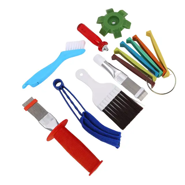 Set scule curatare aripioare aer conditionat inox multicolor