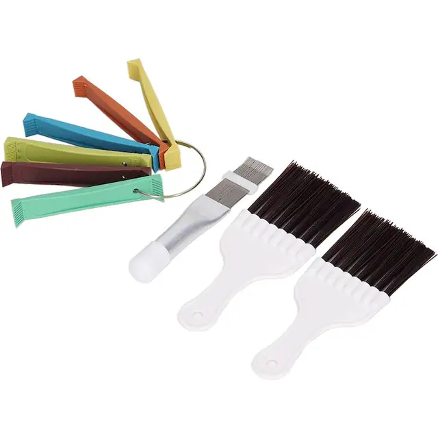 Set accesorii curatare aer conditionat, pieptene fin plastic, perii metalice, multicolor