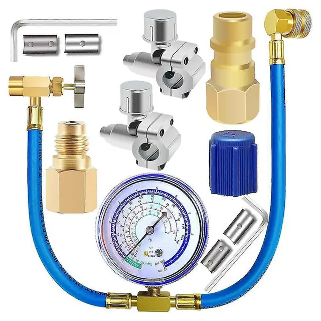 Furtun reincarcare freon R134A cu manometru set valve BPV31 metal cauciuc