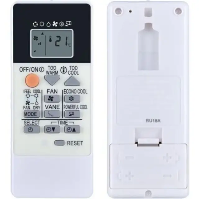 Telecomanda aparat aer conditionat RU18A, ABS, negru, 2xAAA