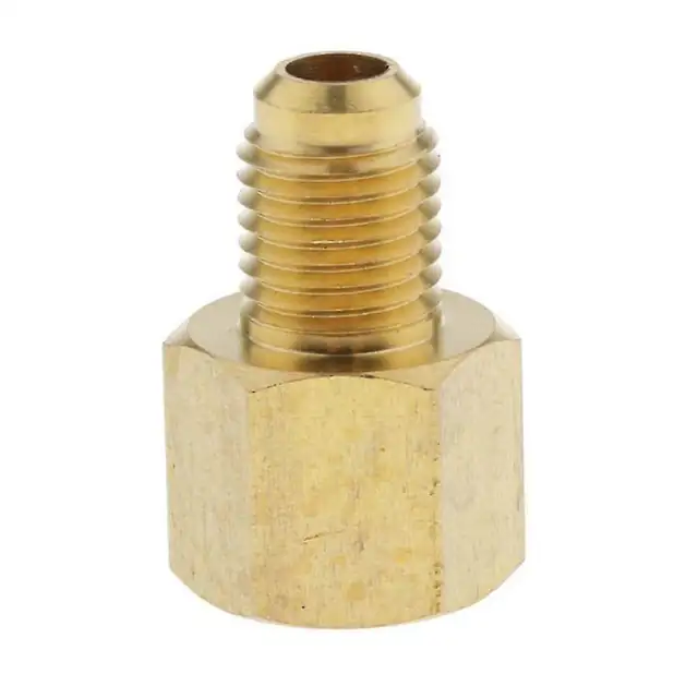 Adaptor rezervor aer conditionat, alama, 3x2cm, conexiuni 1/4 SAE la 1/2 ACME