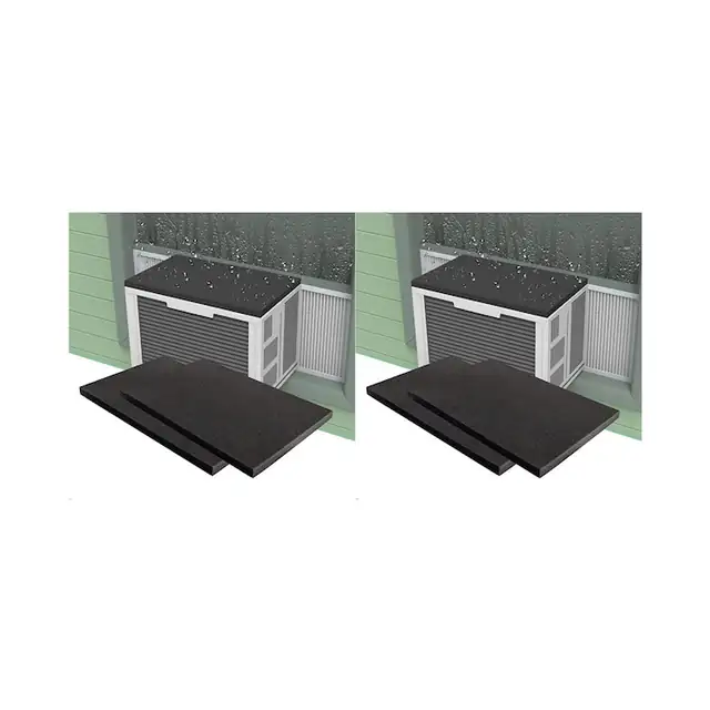Set 4 perne antizgomot pentru aer conditionat fereastra, spuma neagra, 61x43cm