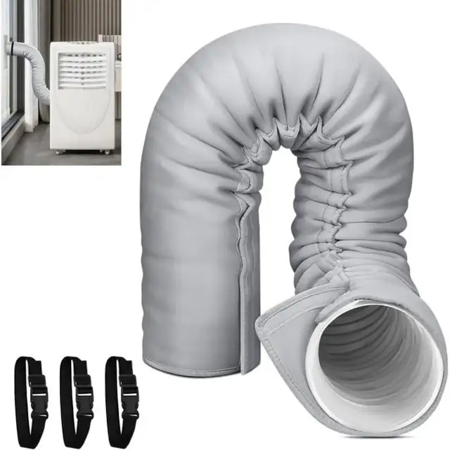 Manson izolare pentru tub aer conditionat, 150x53cm, gri, set cu 3 benzi elastice reglabile