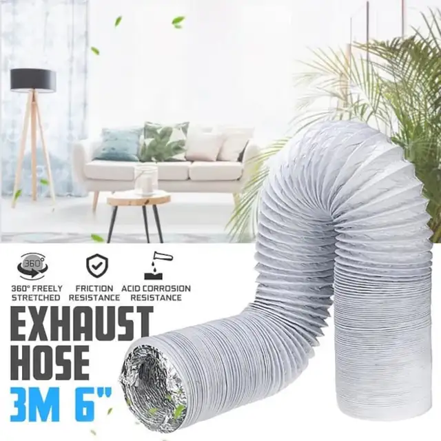 Tub flexibil PVC pentru aer conditionat 3x15cm alb argintiu