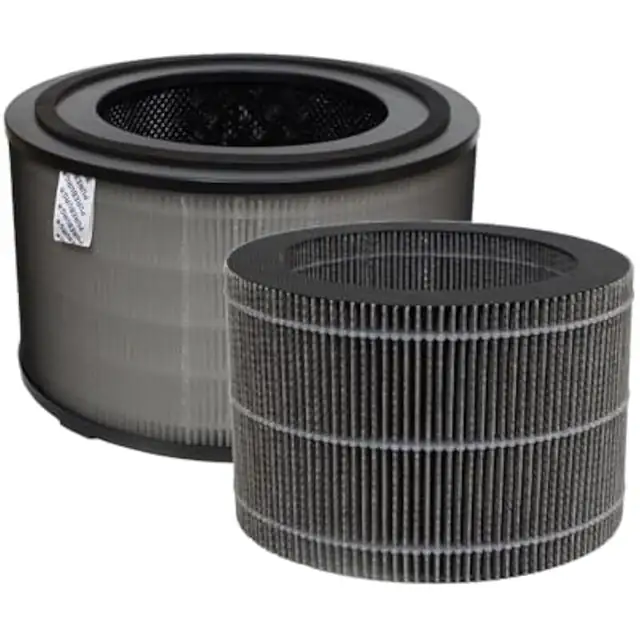 Set 2 bucati, filtre pentru purificator de aer compatibile cu Philips 3400 Series (AC3421/13) FY3400/FY3401, H13 HEPA 3-strat + filtru de umidificare, carbune activ, gri/negru