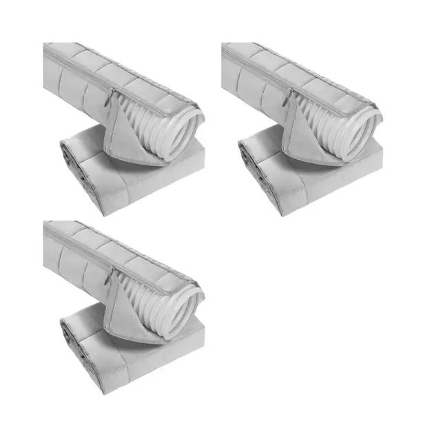 Set 3 huse izolate cu fermoar pentru furtun aer conditionat, gri, 5-5.9 inch