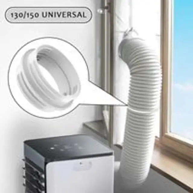 Adaptor tub evacuare climatizare / racord 130/150 mm, abs flexibil, montaj rapid, izolare termica eficienta, alb, 1 buc