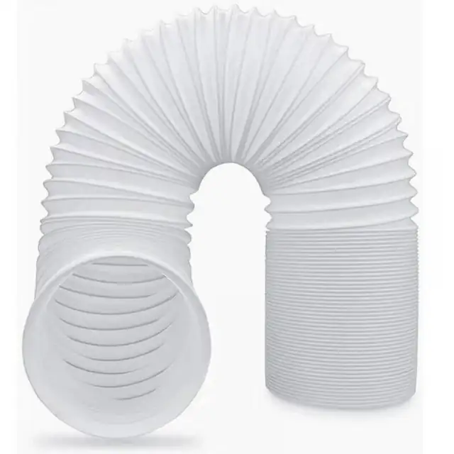 Furtun evacuare pentru aer conditionat portabil, din PP cu sarma metalica, flexibil, diametru 130 mm, compatibil universal cu hote si uscatoare, Alb, 3 m