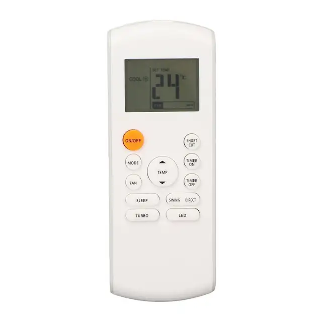 Telecomanda/remote aer conditionat RG57B1 BGE, compatibila cu seriile R57/RG57 si majoritatea modelelor, iluminare LED, carcasa ABS durabila, functioneaza cu 2 baterii AAA (neincluse), Alb, 1 buc