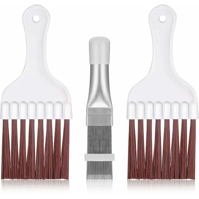 Set 3 perii curatare condensator aer conditionat inox alb 18x7.5cm