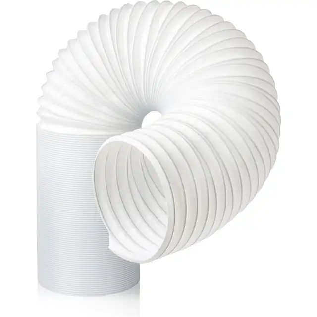 Furtun de evacuare pentru aer conditionat portabil, extensibil 36-200 cm, diametru exterior 15 cm, cu filet antiorar, din PP cu sarma spirala, alb, 1 buc