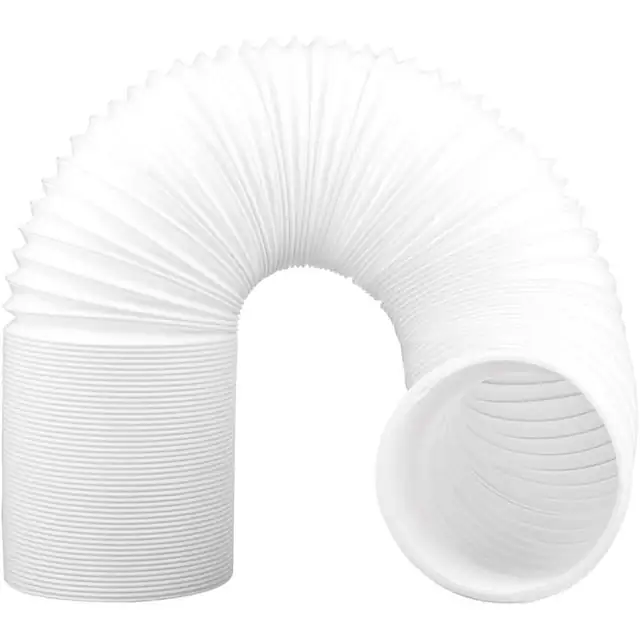 Furtun/teava de evacuare pentru aer conditionat portabil, din PP, cu filet in sens invers acelor de ceasornic, telescopic extensibil 36-200 cm, diametru 5,9 inch (150 mm), Alb, 1 buc