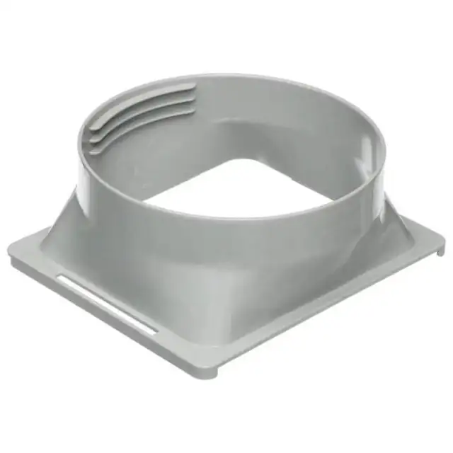 Adaptor interfata evacuare aer conditionat, conector furtun 150 mm patrat (5.9 in), montare fara gaurire, din ABS etans si rezistent, Gri, 1 buc