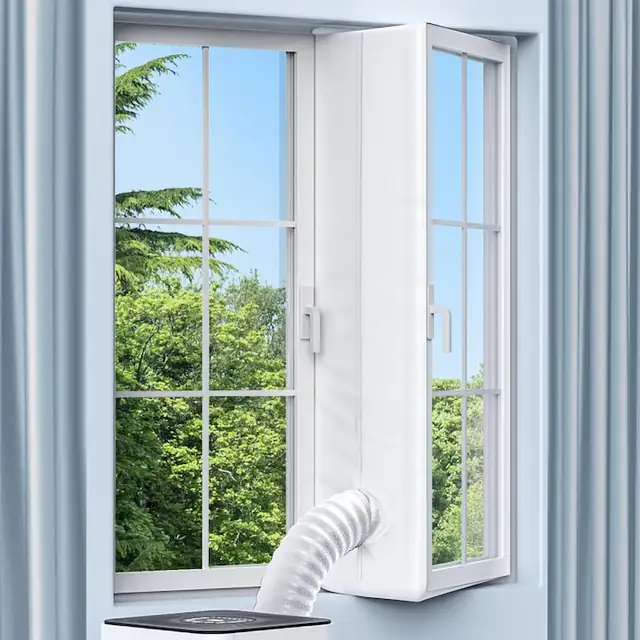 Set etansare fereastra pentru aer conditionat portabil, universal, alb, 400cm