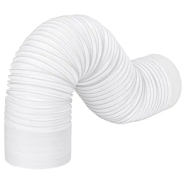 Furtun evacuare aer conditionat portabil O 5,9 inch (15 cm), din polipropilena gros cu inel metalic integrat, cu filet in sens invers acelor de ceasornic, telescopic 30-150 cm, alb, 1 buc