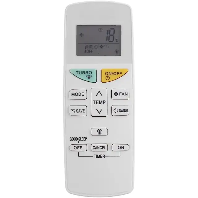 Telecomanda universala de inlocuire pentru aer conditionat, compatibila cu DAIKIN ARC470A11/ARC470A16/ARC469A5/ARC455A1/KTDJ002, fara programare, acopera toate functiile originale, alimentare 2xAAA, alb, 1 buc