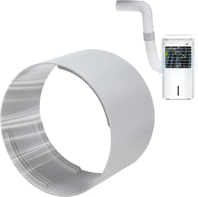 Adaptor evacuare aer conditionat / conector tub O150mm, din ABS, universal pentru aer conditionat portabil, etansare sigura si montaj fara scule, Alb, 1 buc
