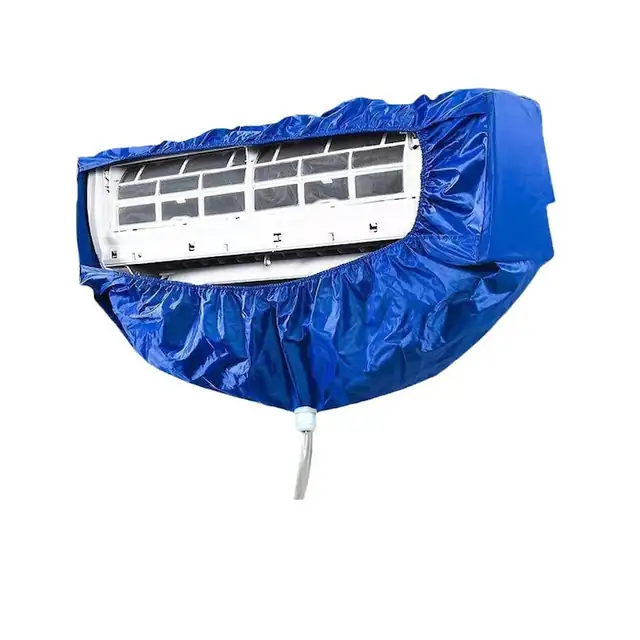 Kit curatare aer conditionat split montat pe perete, husa impermeabila pentru curatare si colectare apa, protectie impotriva prafului, pentru acasa/birou/hotel, Albastru