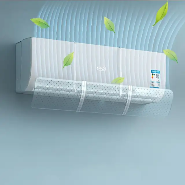 Deflector aer conditionat, 90x17.7cm, transparent albastru, reglabil 180°