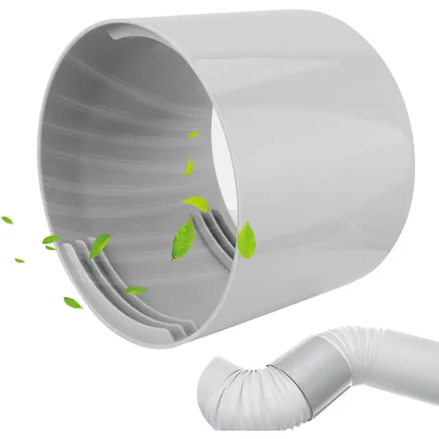 Adaptor/racord evacuare aer conditionat 130 mm, din ABS, extensibil fara rasucire, Alb, 1 bucata