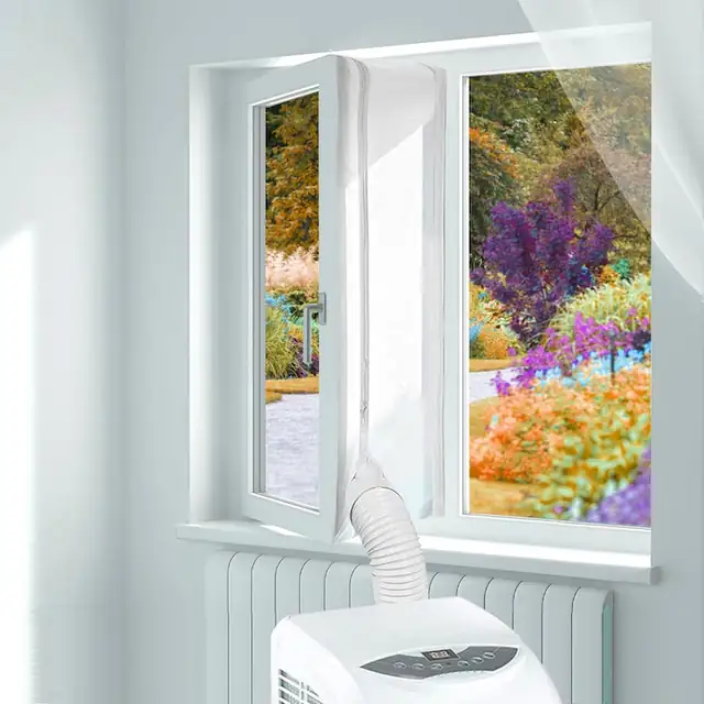 Banda etansare ferestre pentru aer conditionat portabil 300cm, reglabila, alb