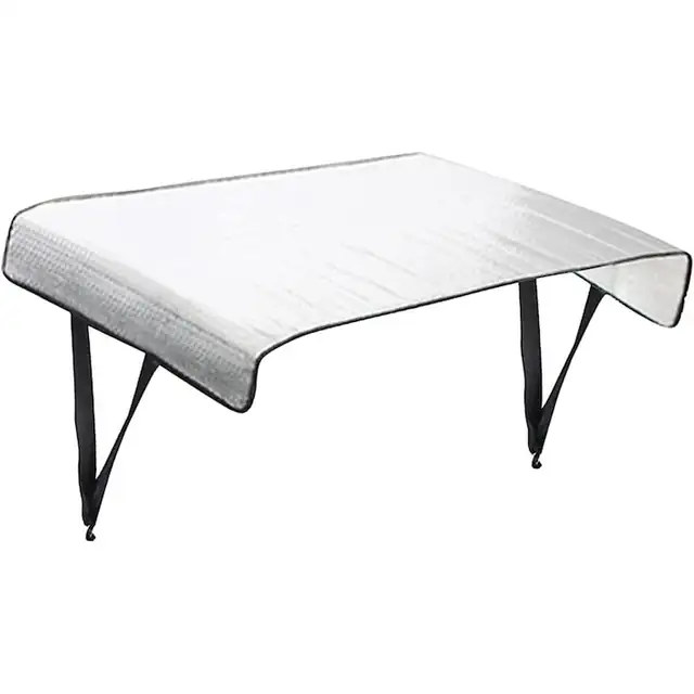Husa prelata pentru unitate externa aer conditionat, folie aluminiu, izolare termica, impermeabila si rezistenta la praf, cu carlige de prindere, argintiu, 95 x 46 cm
