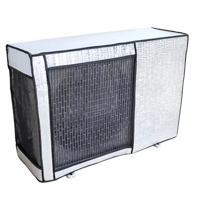Husa pentru unitate exterioara aer conditionat, protectie pentru aparat, folie aluminiu, rezistenta la apa, etansa la praf, izolare termica, compatibila cu Glory si Mitsubishi, Multicolor, 1 buc