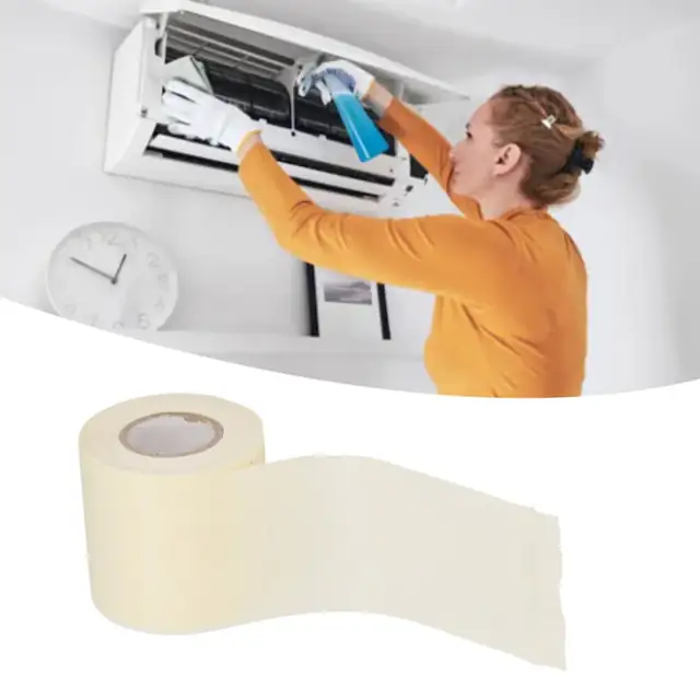 Set 5 benzi PVC pentru tevi aer conditionat, bej, 6cm latime, rezistente la ulei