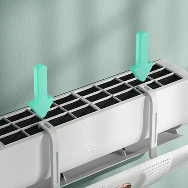 Deflector aer conditionat ajustabil, paravan directionare aer, anti-suflare directa, montare agatata, alb