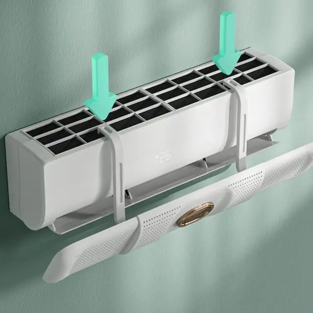 Deflector aer pentru aer conditionat / directionator flux aer, previne suflarea directa, reglabil, montare prin agatare, alb, 1 buc