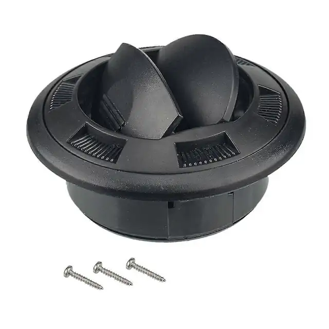 Grila de aerisire rotunda pentru aer conditionat, difuzor/ventil cu grilaj hexagonal, din ABS, diametru 100mm, montaj 75mm, negru, 1 buc
