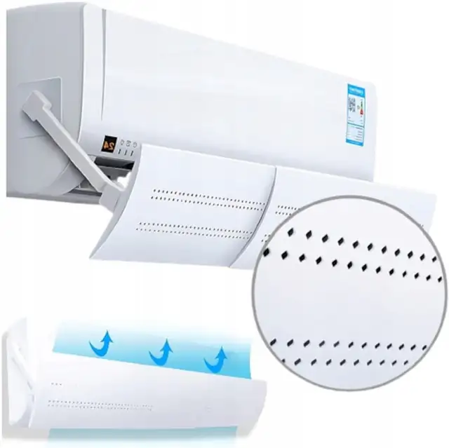 Deflector panou protectie aer conditionat BNTrade reglabil alb 56x18cm