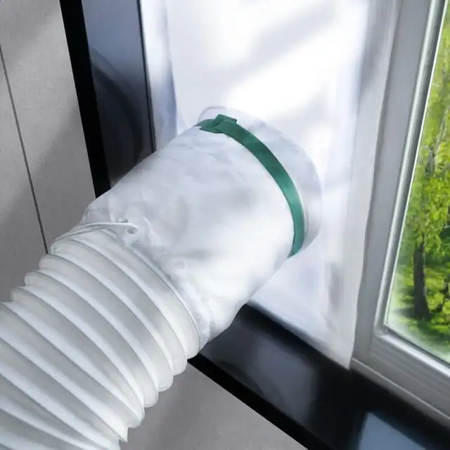 Kit etansare fereastra pentru aer conditionat portabil si uscatoare, sistem de etansare ajustabil 101.6-150.9 cm, latime 25.4 cm, 100% impermeabil, instalare usoara fara gaurire, Alb
